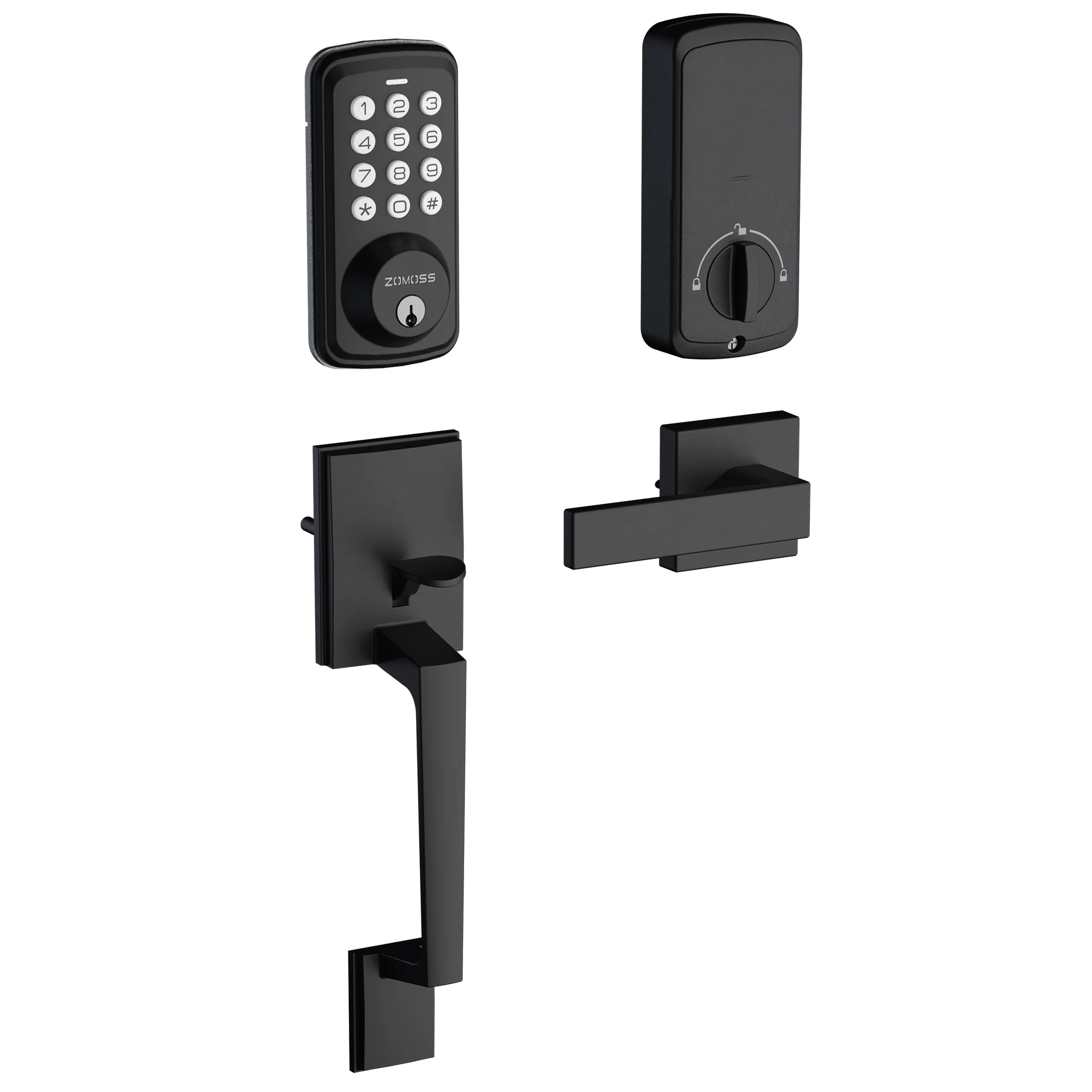 

ZOMOSS Keypad Door Lock - Keyless Entry Door Lock - Front Door Lock Set With Code/Key/2 Door Knobs -Auto Lock Easy To Install