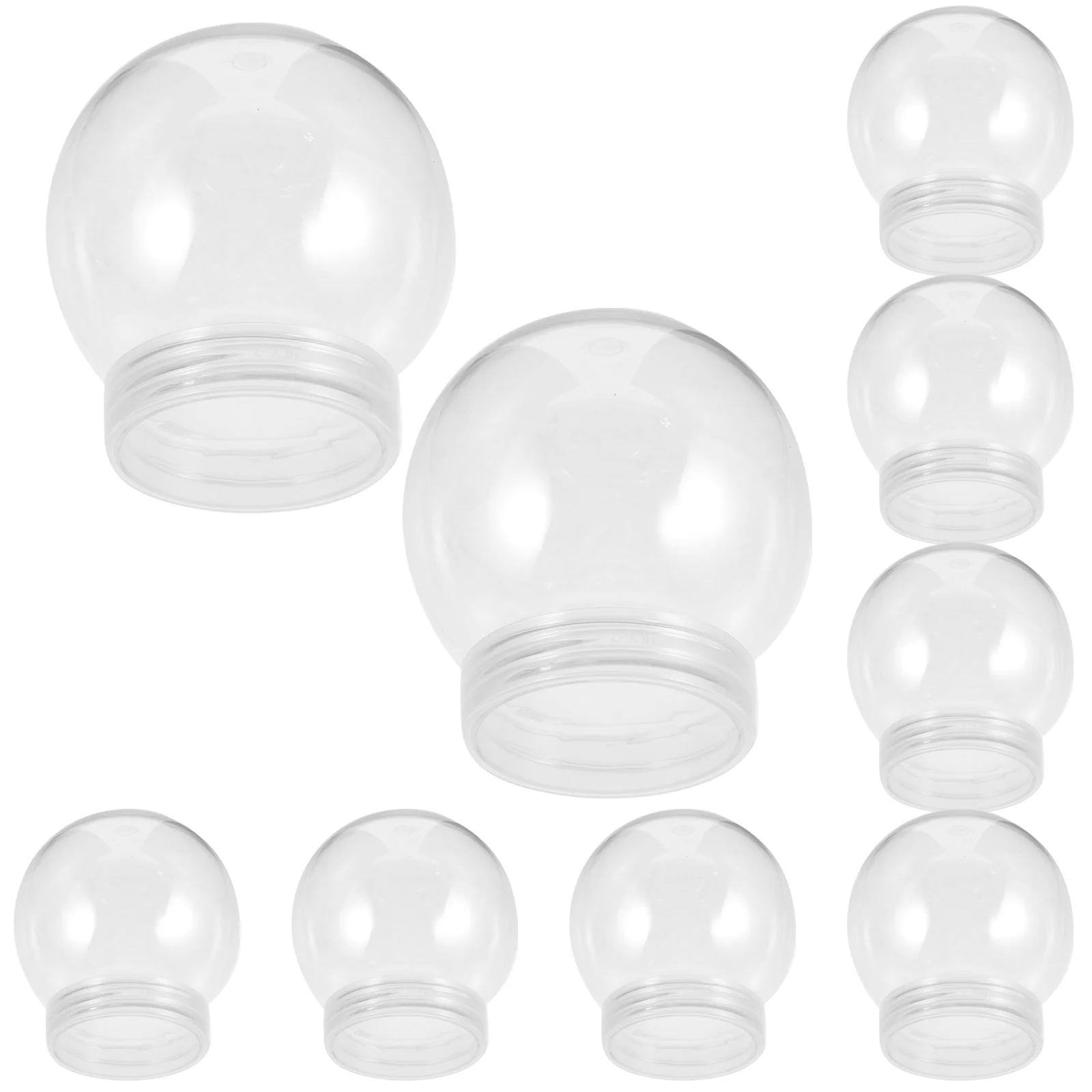 

10 Pcs DIY Transparent Plastic Water Ball Snowball with Screw Cap 10pcs (300ml Cap) Mini Globe Empty Globes