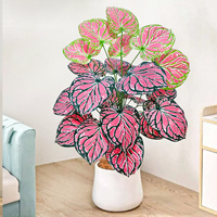 85cm /33.41 in  Artificial Green Alocasia Leaf Plastic Turtle Leaf Green Plant for Home Garden Room Office Decoration