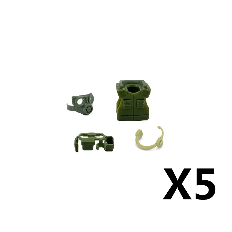 Blocs de construction de figurines MOC militaires WW2, casque antidéflagrant, chapeau, masque à gaz, Kit de lunettes SWAT, gilet, ceinture, casque, jouet à monter soi-même, cadeau K001