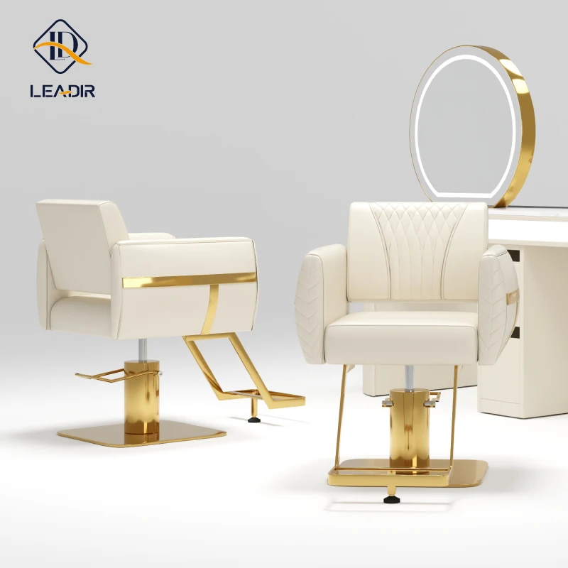 

Customization Gold Base Hair Salon Furniture Barber Chair Adjustable Hairdressing Men Shaving Chair Barber Supplies