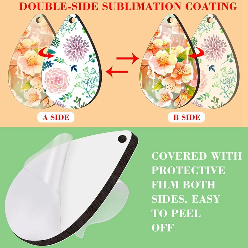 180 Pcs Sublimation Earring Blanks Sublimation Blanks With Earring Hooks And Jump Rings Unfinished MDF Teardrop Earrings Blanks