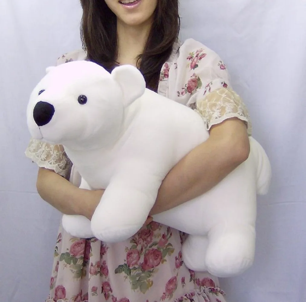 middle cute plush polar bear toy white standing polar bear doll gift about 42cm