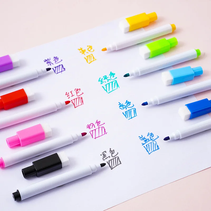 8 teile/satz bunte Whiteboard-Marker lösch bare Stifte für Kinder Klassen zimmer und Bürobedarf Marker Stift Klassen zimmer liefert – Detail 3