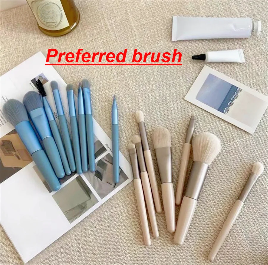 

New 8-piece makeup set brush Loose powder highlighter blush eyebrow brush Lip brush Makeup tool