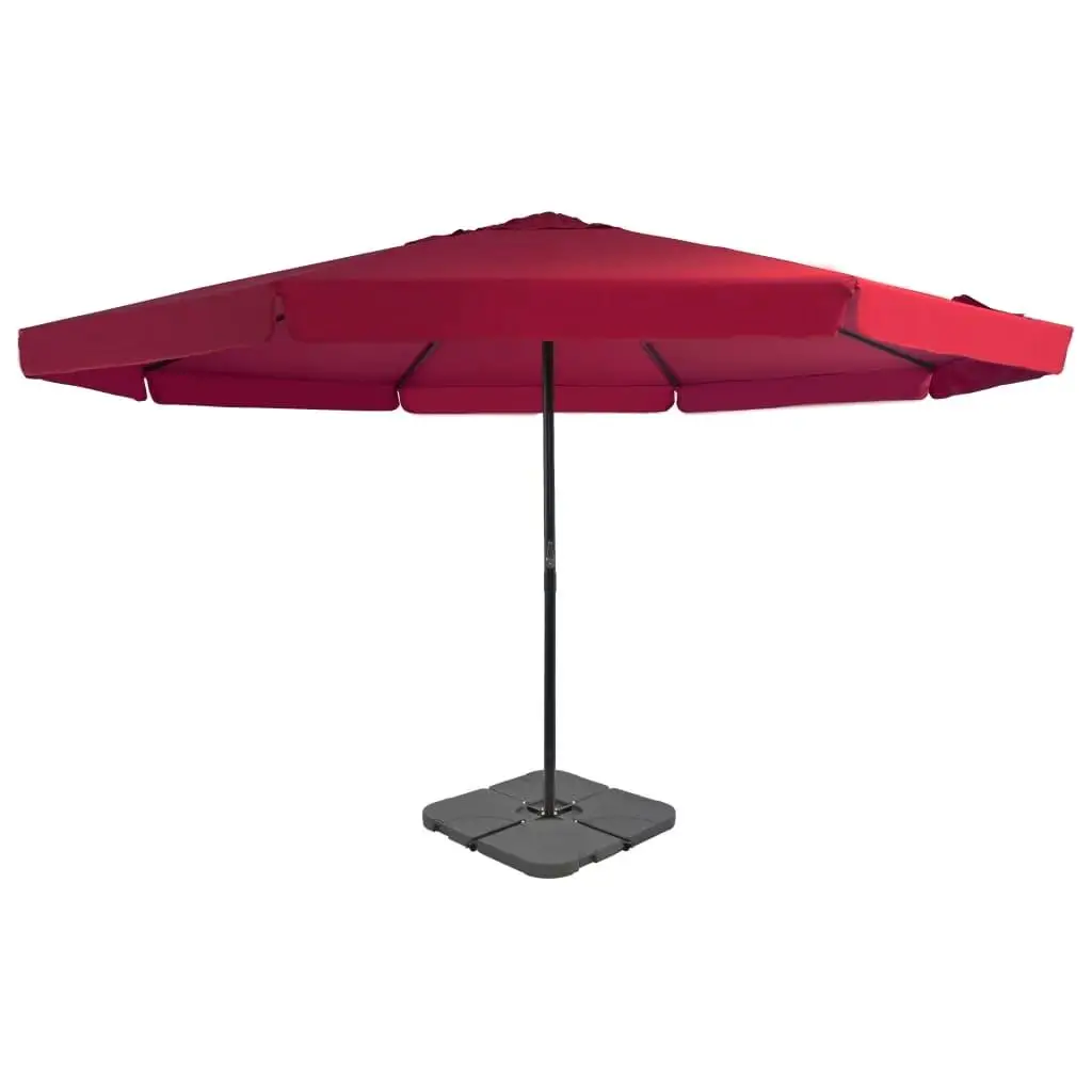 Portable Red Garden Parasol with Base - Stylish & Easy to Set Up Umbrella for Outdoor Shade