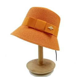 Orange Hat 2024 New Women's Sun Hat Folding Beach Hat Small brim Travel Sunscreen Hepburn Sun Hat шляпа женская летняя