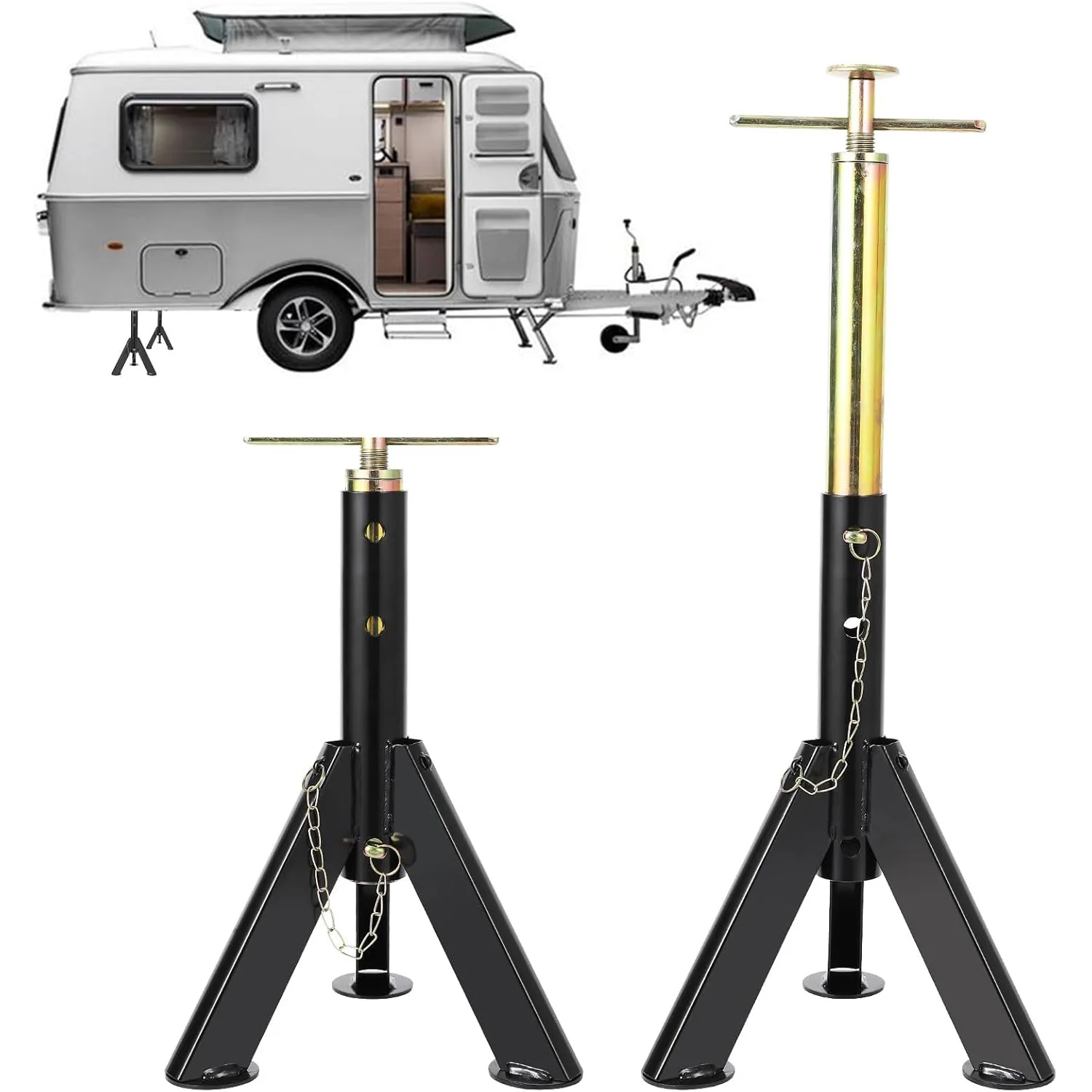 مقابس تسوية مثبت RV 2 عبوة 3 T 6000 LBS 16-30 قابلة للتعديل لمقطورات السفر والعجلات الخامسة ومقطورات القوارب