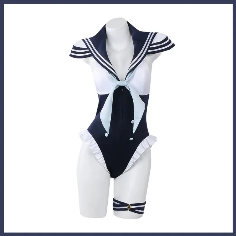애니메이션 마이 드레스업 달링 키타가와 마린 코스프레 의상 네이비 스타일 수영복 점프수트 가발 여성 섹시 카니발 비키니 수트;3'v
