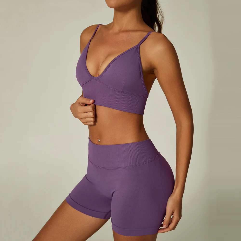 Strappy Backless Sports Bra Women Padded Seamless Yoga Bra Top Medium Support Gym Crop Top Stretchy Fitness Push Up Sports Top image 6