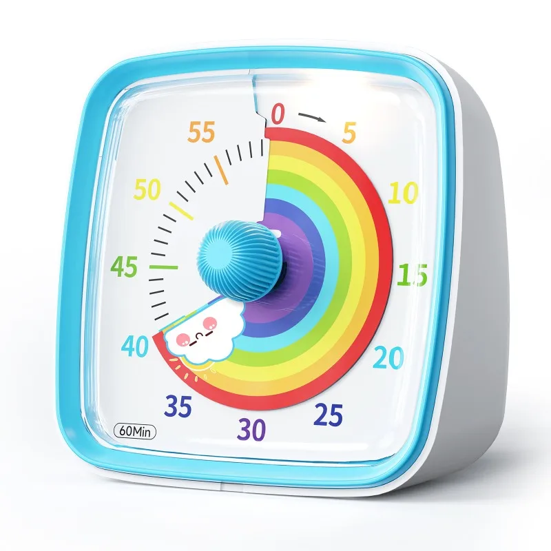 60 Minutes Visual Timer Round Square Ultra Silent Countdown Alarm Clock Self-discipline Visualization Kitchen Timer Indoor