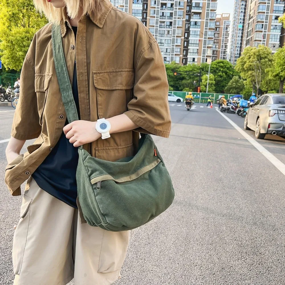 경제적인 면 캔버스 토트백, 여성용 호보 숄더백 크로스바디 핸드백, 외부 포켓 3개, 지퍼 잠금