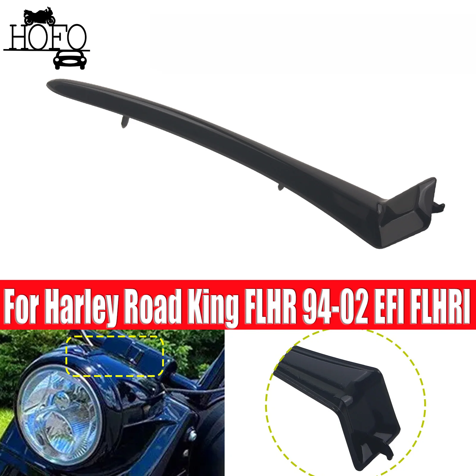 

Nacelle Spear Top Headlight Cover Trim For Harley Road King FLHR 1994-2002 EFI FLHRI