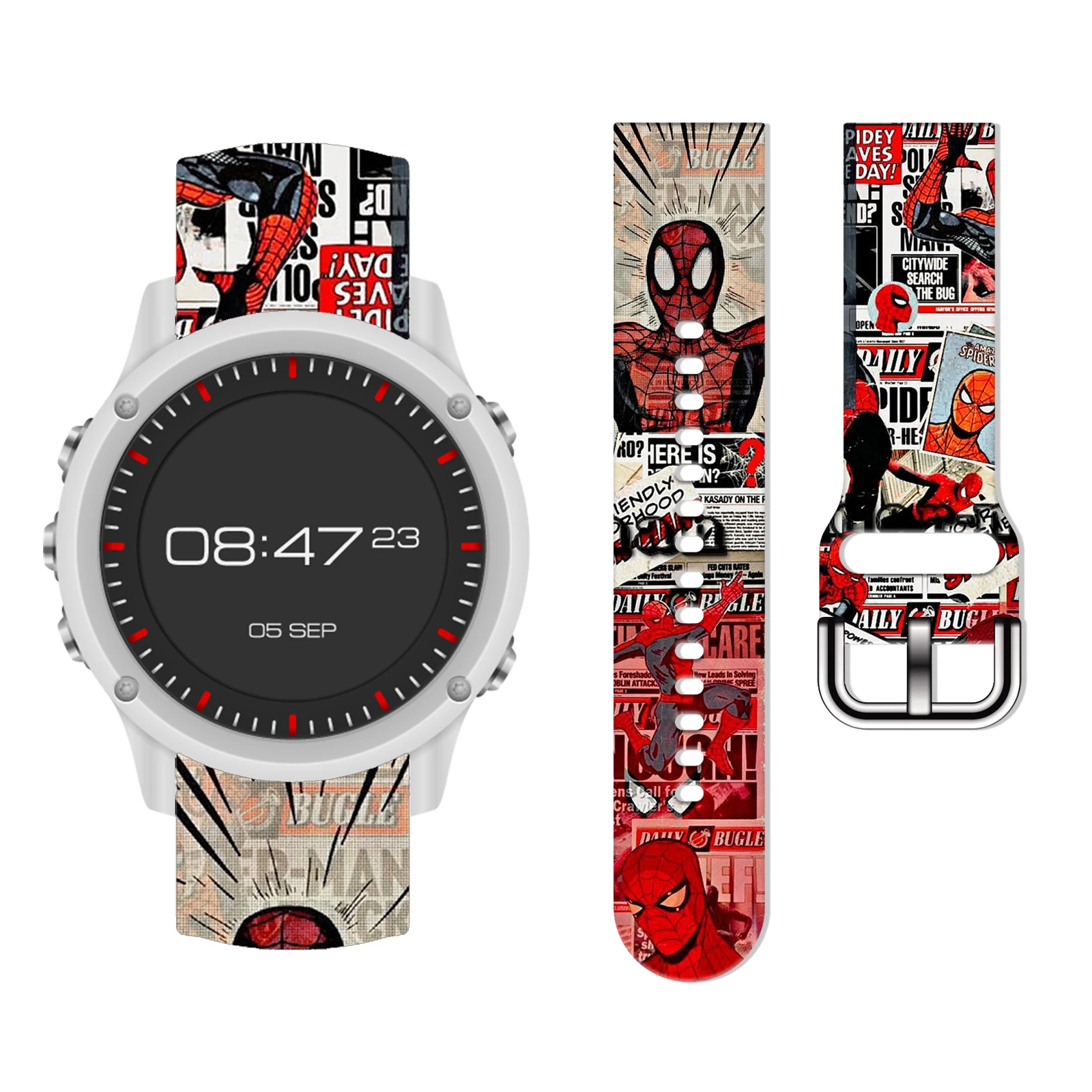 Disney Amazing Spider-Man 20mm Strap for Samsung Galaxy Watch 7/6/5 40mm 44mm Band Replaceable Bracelet for Amazfit Balance 45mm