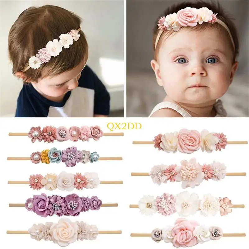 Fascia per capelli con fiori artificiali, centinaia di giorni, neonato, per baby shower, bambine, fotografia, oggetti di scena presenti