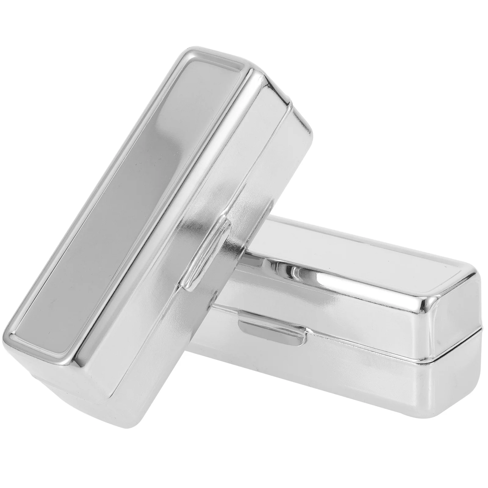 2 stuks lippenstiftdoos metaal retro vierkant ontwerp draagbare organisator spiegel lippenbalsem opbergdoos reismake-up houder