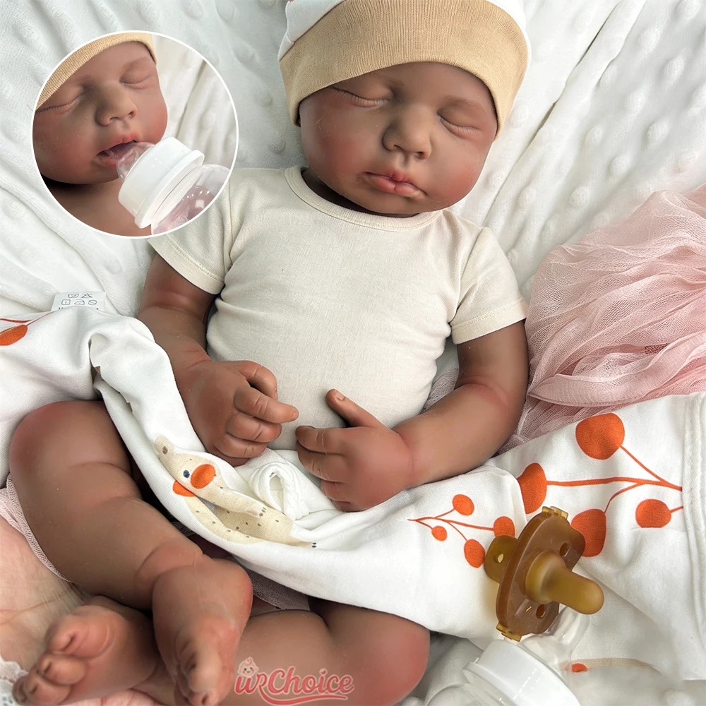 

20Inch Weighted Platinum Silicone Reborn Baby Girl/Boy Loulou Realistic Soft Washable Newborn Doll for Anxiety Relief Gift