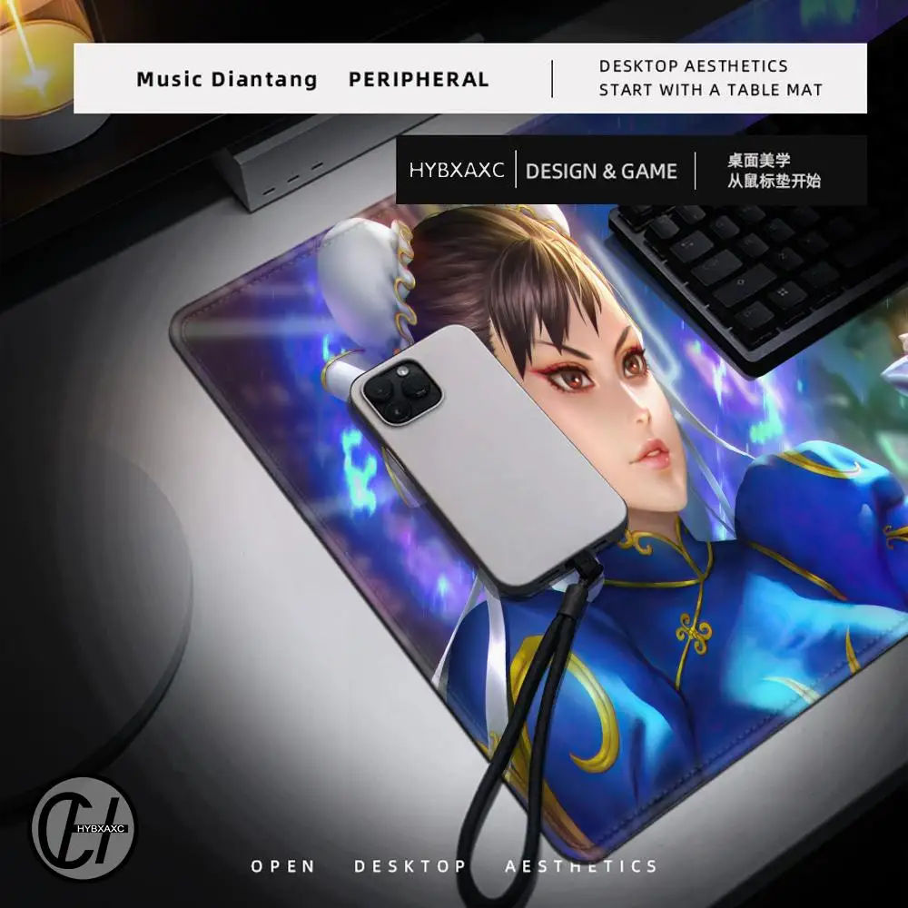 Hot Cute Kawii Girl Chun-Li Mouse Pad Laptop Gaming Accessories Mousepad Large Desk Mat Computer Gamer Keyboard Rug
