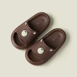 Cartoon Bear Kids Slippers Boys Girls Thick Sole Non-slip Beach Shoes Convenient EVA Comfort Flip Flops Indoor Bathroom Slipper