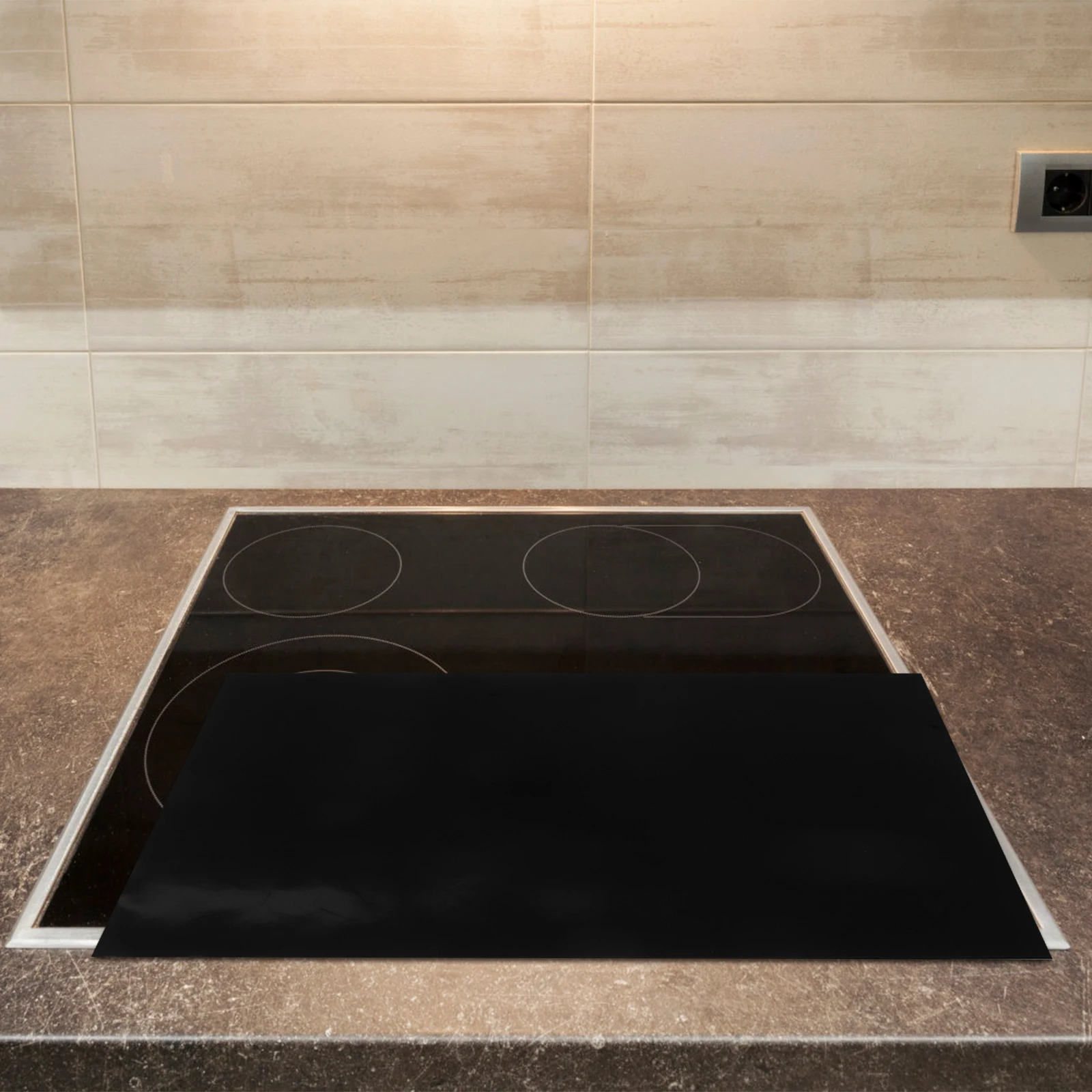 

Heat Resistant Stove Top Mat Induction Cooker Pad Protector For Electric Stove 52X78Cm Black Non-Slip Easy Clean Reusable