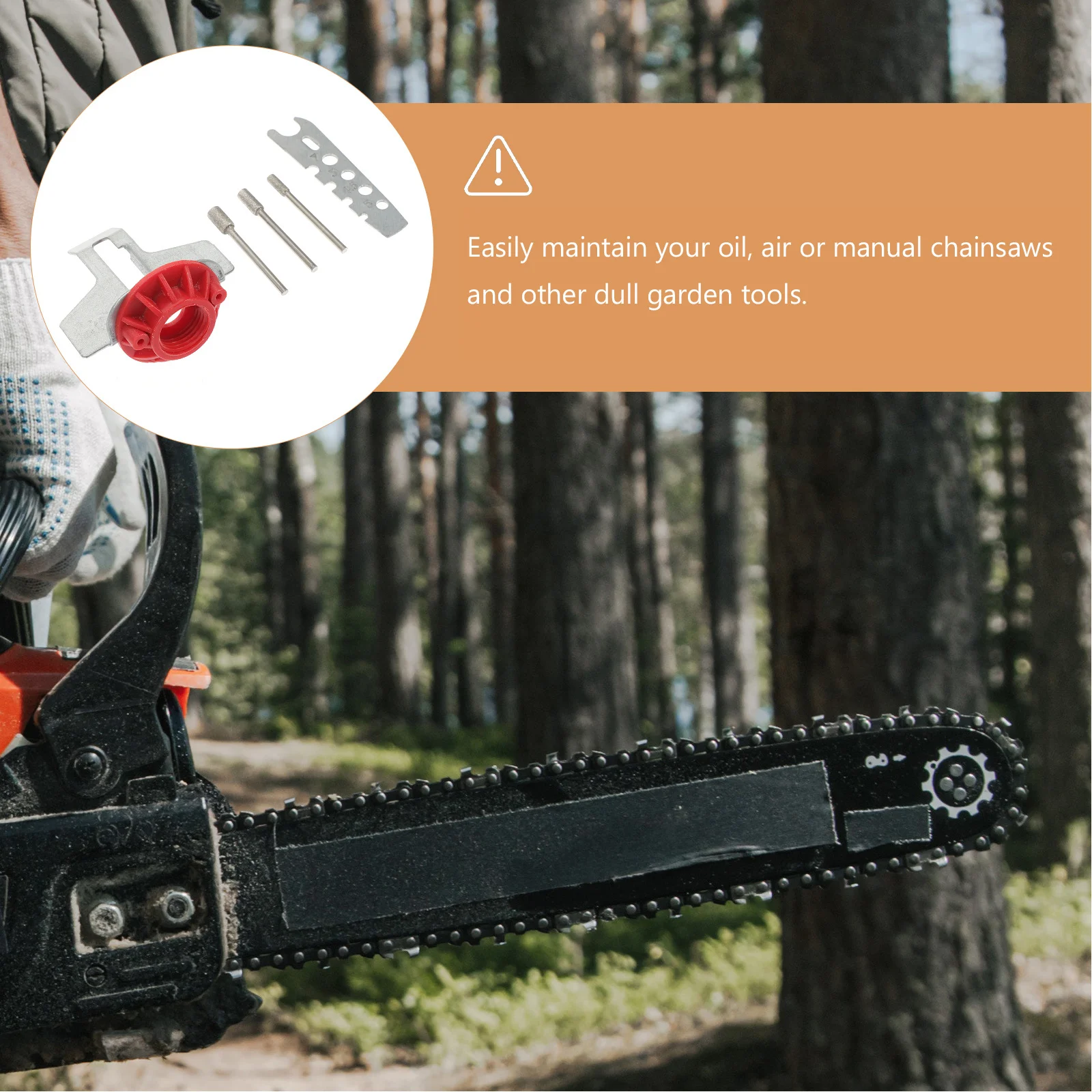 

1Set Chainsaw Sharpening Attachment Kit Steel Rail Sharpening Wheel Chainsaw Chain Sharpener Files Kit for Manual Electric Chain