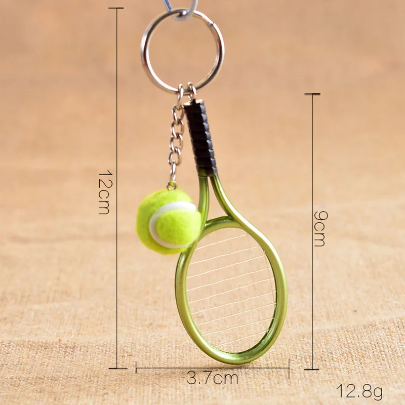 Simulation Tennis Racket Keychain Pendant Mini Badminton Sports Key Chain Bag Car Pendant Keyring Souvenir Gifts Accessories