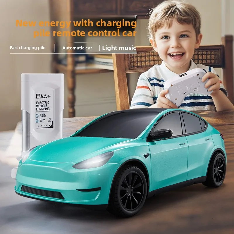 ダブルイーグル電動リモートコントロールカー新エネルギー車両モデルおもちゃの車のギフトプラスチック素材の少年子供のギフト
