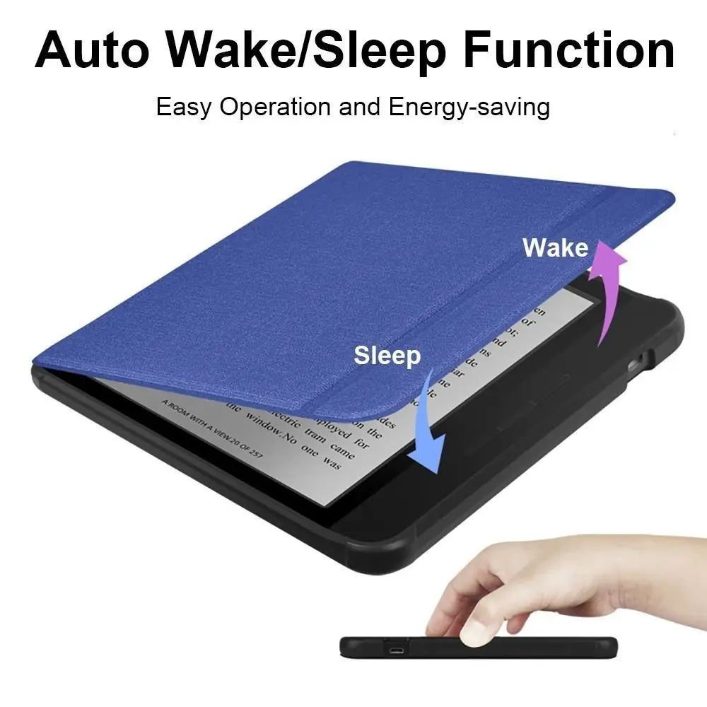 حافظة قارئ eReader مقاس 7 بوصة تدعم اليد أثناء النوم/الاستيقاظ غطاء حماية مضاد للخدش ومقاوم للاهتراء لـ Rakuten KOBO Libra Color 2024 #2