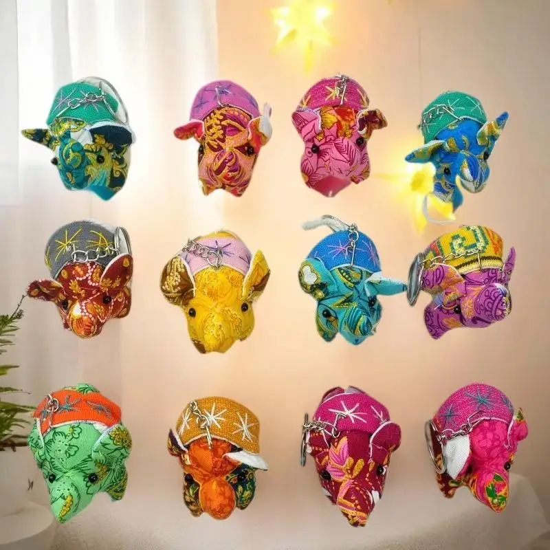 تايلاند القماش الفيل نمط المفاتيح DIY بها بنفسك مكتب المنزل معلقة حقيبة الزخرفية قلادة الرياح الدقات حلية