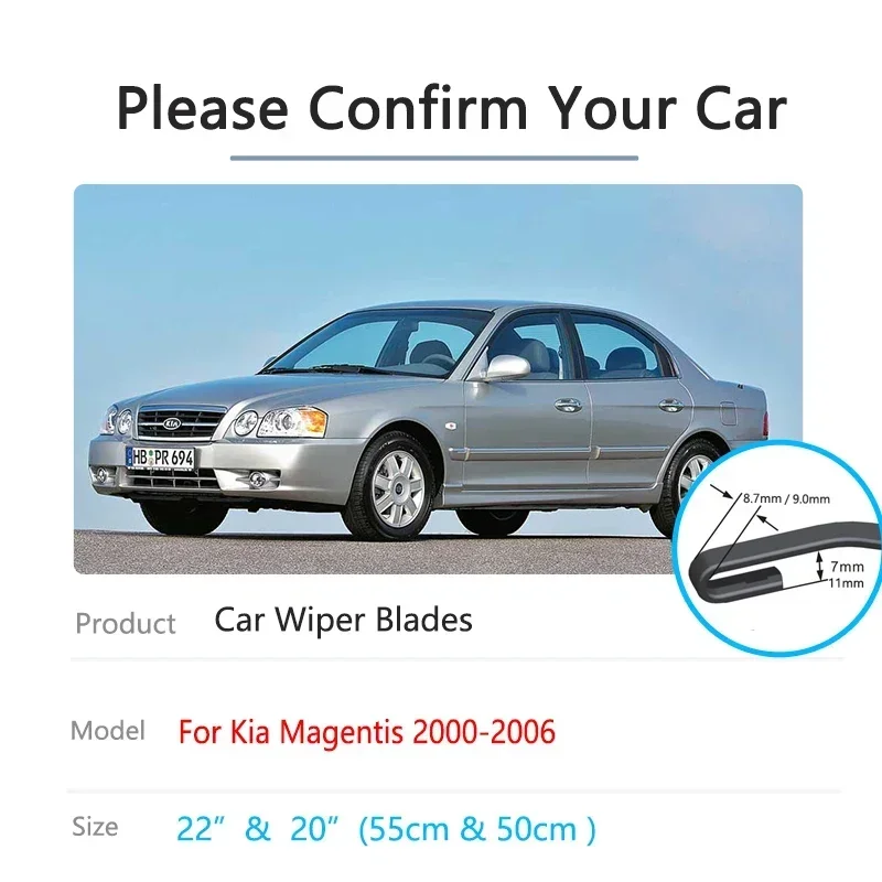 

For Kia Optima Magentis MS 2000~2006 Boneless Frameless Wiper Blades Cutter Rubber Front Window Cleaning Car Brushes Accessories