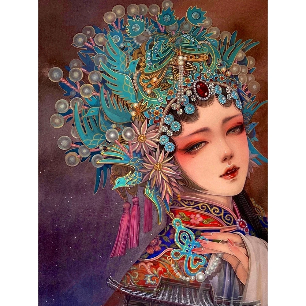 YIBRIGHT Diamond Painting Peking Opera Huadan Kit DIY Handmade Full Square Diamond Round Diamond Home Decoration Gift