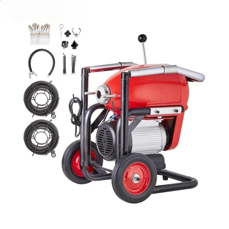 Drain Cleaner Machine 120FT 6/5 Inch 1100W Electric Sewer Snake Auger Manual Feed CW/CCW Pipe Cleaning Machine