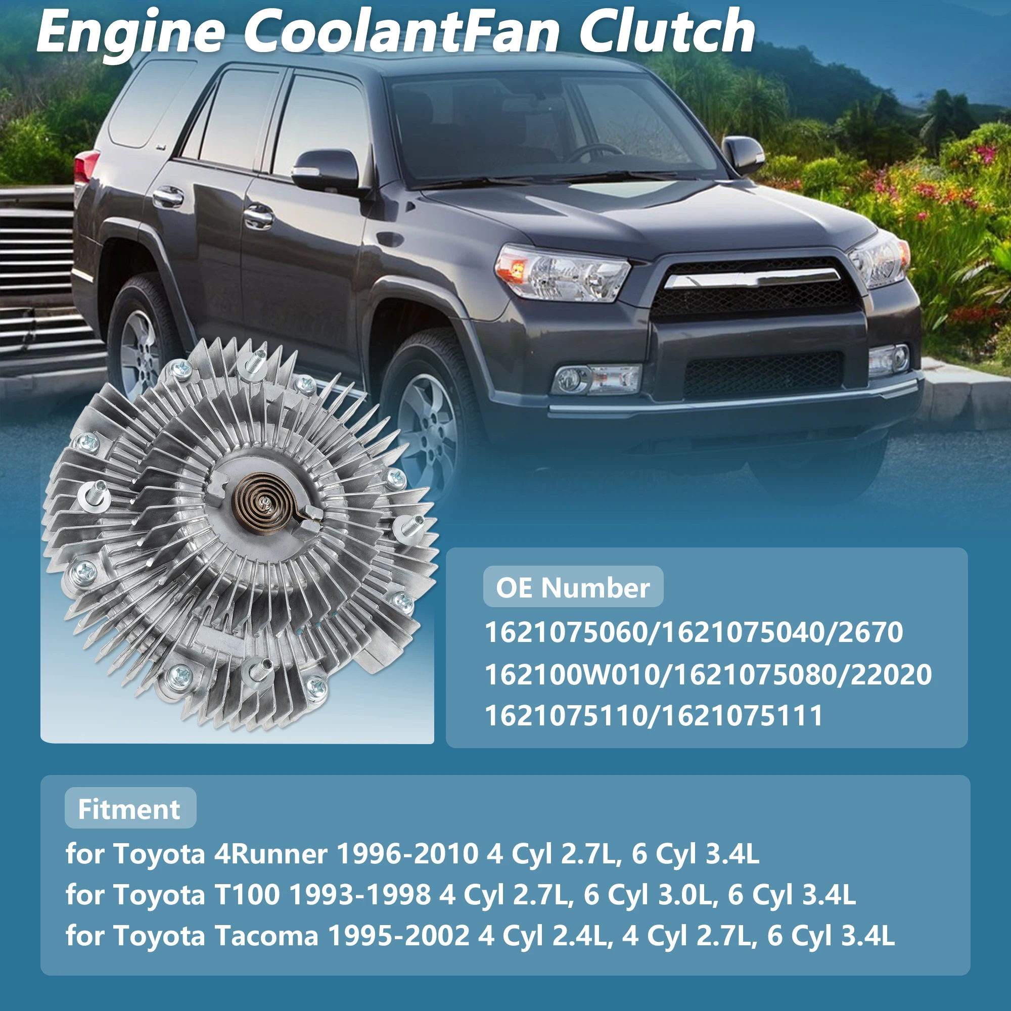 

Муфта охлаждающего вентилятора UXCELL для Toyota 4Runner 1996-2010 для Toyota Tacoma No 1621075060