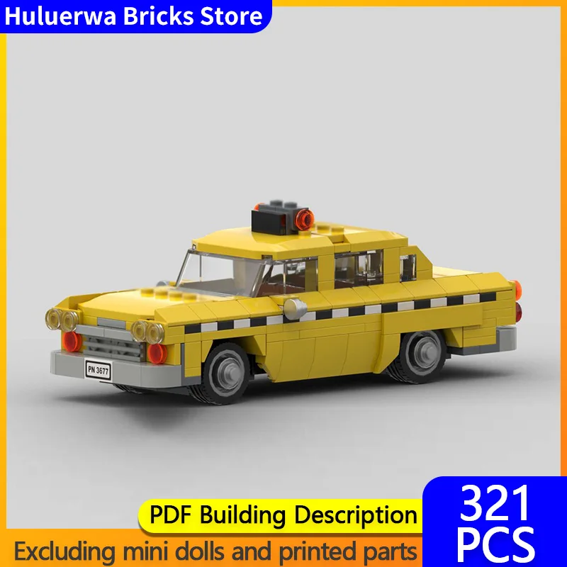 

City Car Model MOC Building Bricks American Standard A-11 Taxi Modular Technology Children Holiday Gifts Assemble Toys Suit