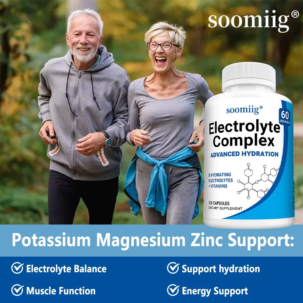 Electrolyte Capsules - Promotes Electrolyte Balance, Enhances Energy, Endurance, Relieves Muscle Cramps, Gluten-free, Non-GMO