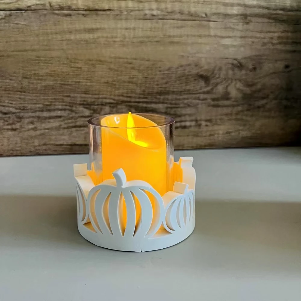 Ring Pumpkin Candle Holder Silicone Mold DIY Cement Gypsum Pouring Epoxy Resin Storage Mold Home Holiday Crafts