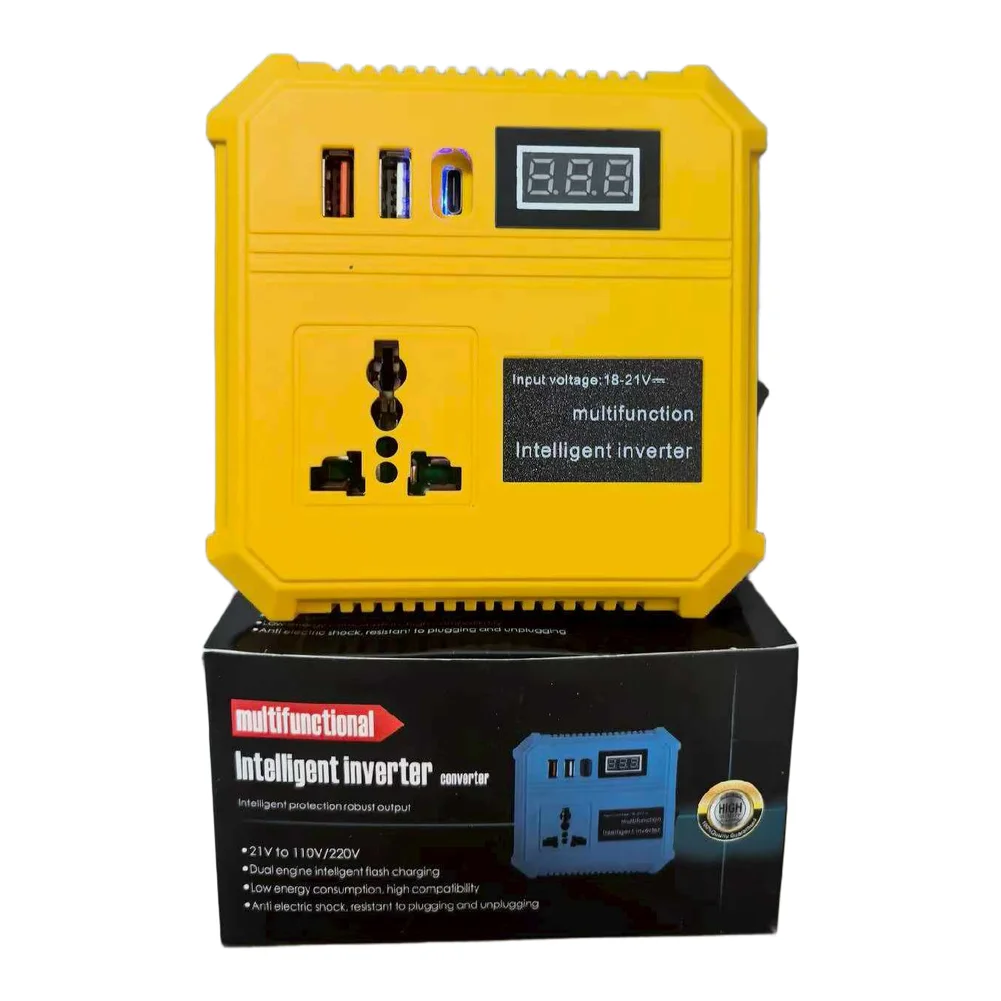 Portable DC To AC 220V Power Inverter Converter Yellow Black For Chip For Car Camping Home Appliance Electricity T