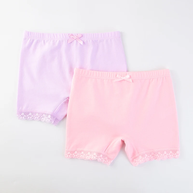 2pc/Lot Cotton Kids Underwear Panties Lace Safety Pants Children\'s Shorts Toddler Girls Clothes 2-10Y