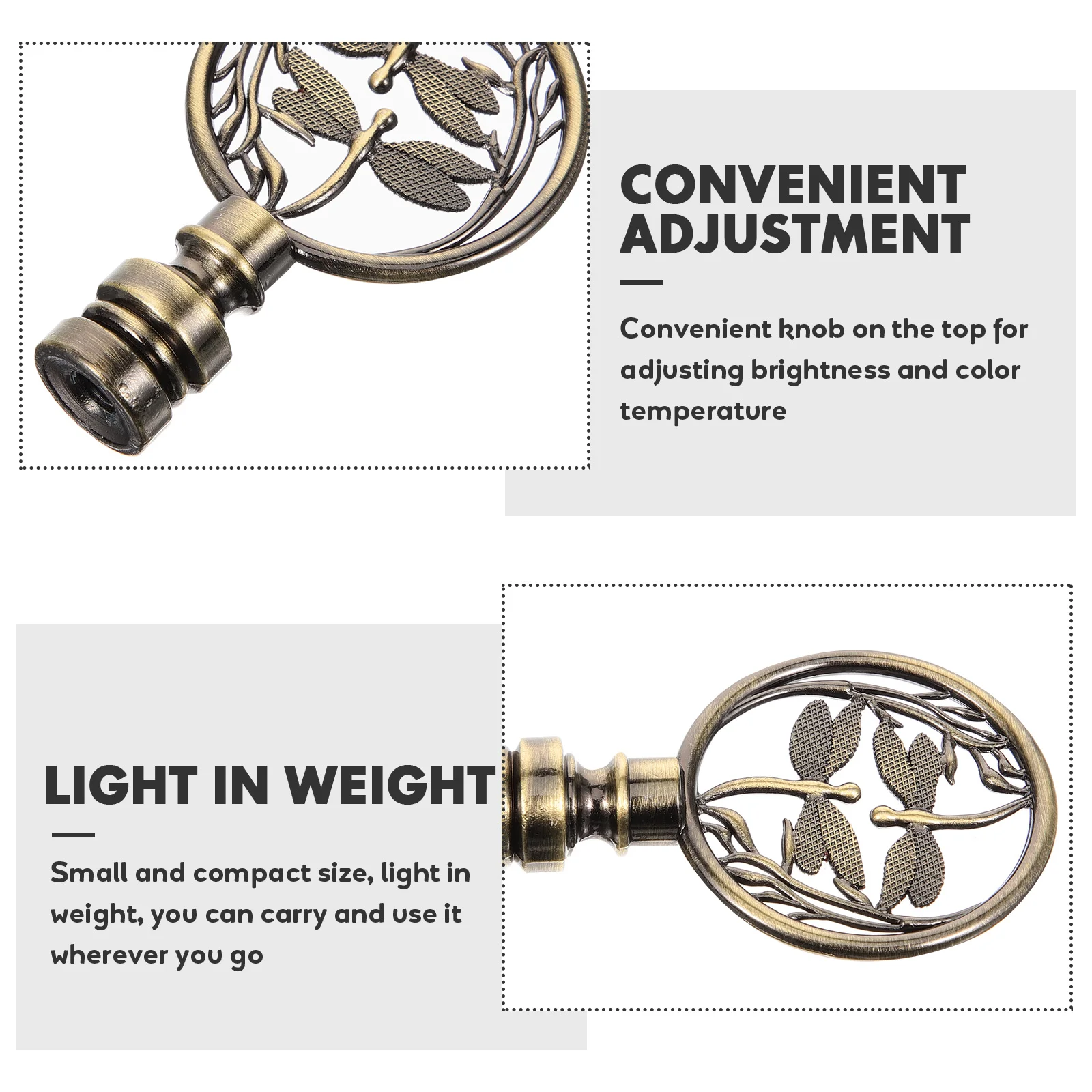 

Decorative Knob Finials Retro Aluminum Cap Replacement Vintage Atmosphere Adjustable Brightness Color Temperature Table Floor