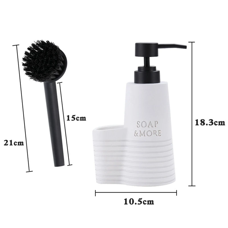 Distributeur de détergent pour évier de cuisine avec brosse à livres, presse, seau, haut, Regina
