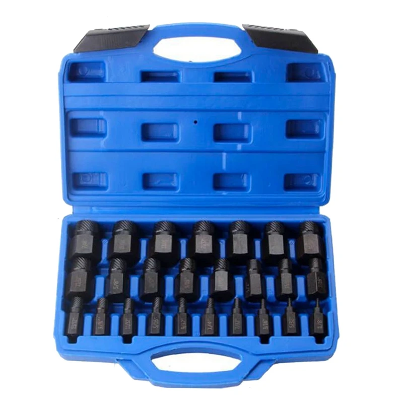 

New Screw Extractor Set With Box 25Pcs Hex Head Multi-Spline Bolt Set Chrome Molybdenum Alloy Steel Rounded Bolt Remover