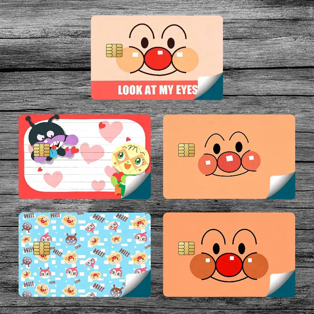 Cartoon A-AnpanMaN-N Kawaii Card Stickers for Bank Access Protective Waterproof Film Cover Sticker Surprise Gift