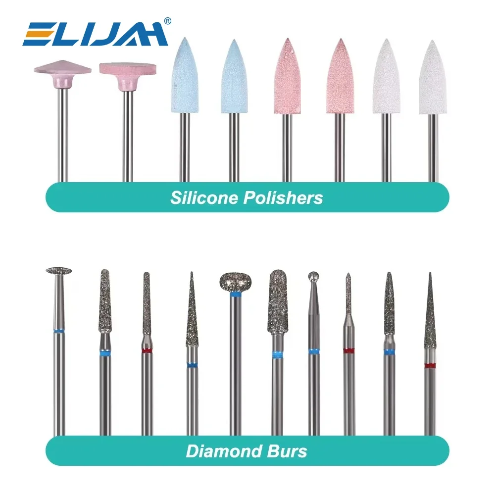 ELIJAH Dental Polishing Kit HP Shank 35Pcs/Set Diamond & Silicone Tools for Ceramic Porcelain Laboratory Grinding & Finishing - view 5