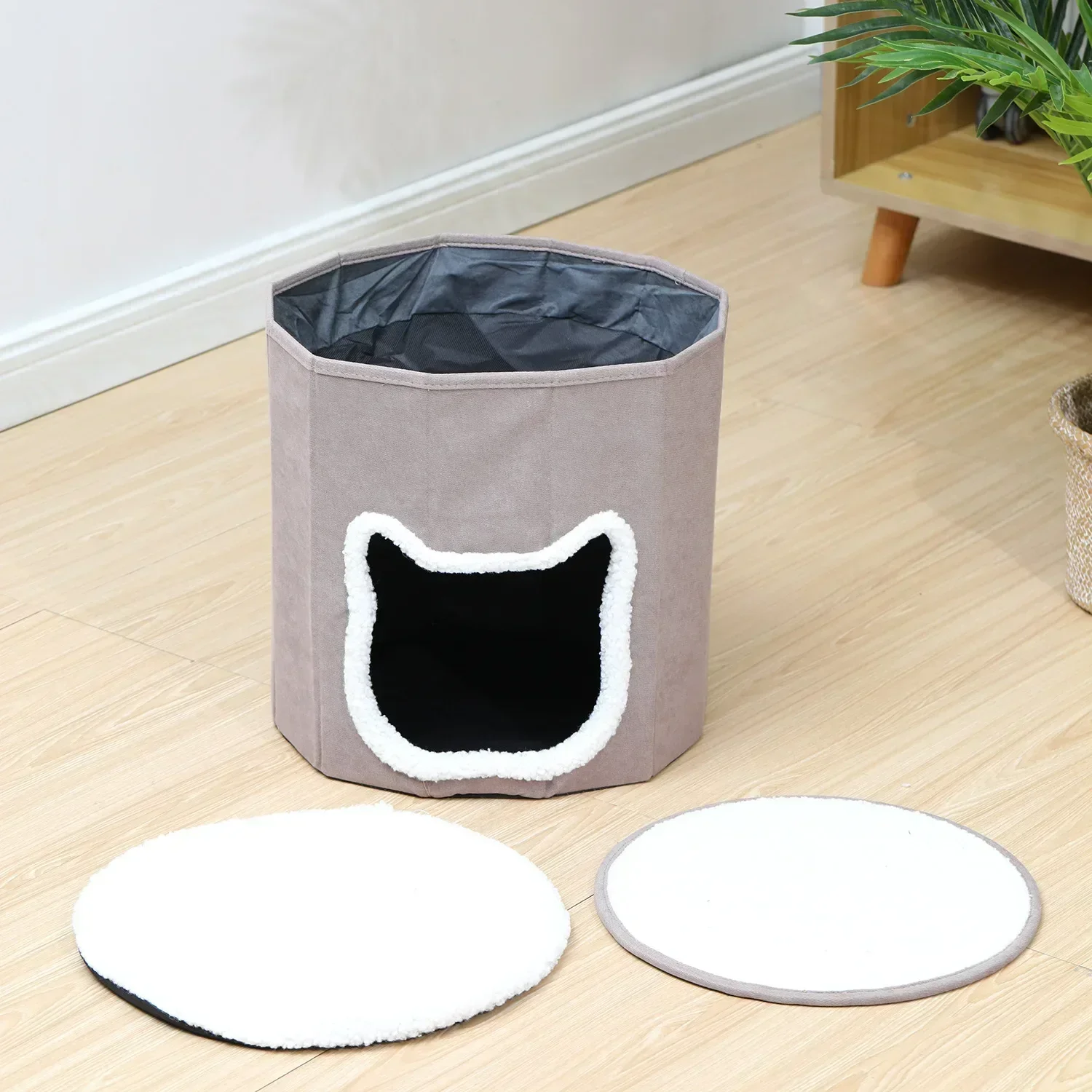 

New Cat Beds for Indoor Cats Cat Foldable Bed Cave Cat House with Washable Cushions Bed Kitten Pets Tent Small