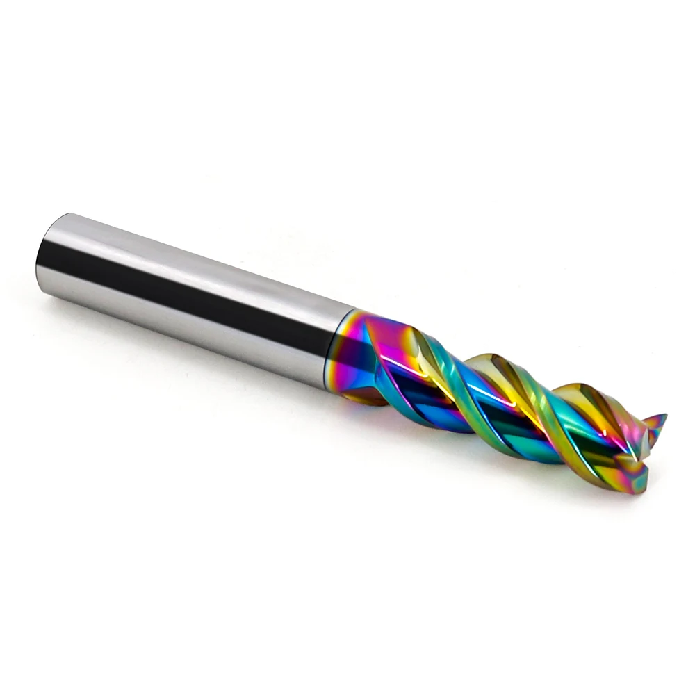 Imagem -05 - Mehretu-tungstênio Aço Fresa Endmills Colorido End Mill Alumínio Dlc Revestimento Acrílico Madeira Cobre Plástico Hrc55