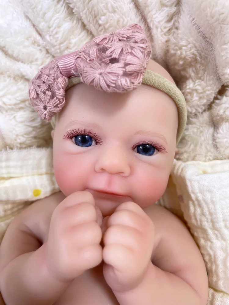 

13 Inch Full Solid Silicone Reborn Baby Doll Felicia Flexible Elastic Super Soft Silicone Doll Girl Birthday Christmas Gift