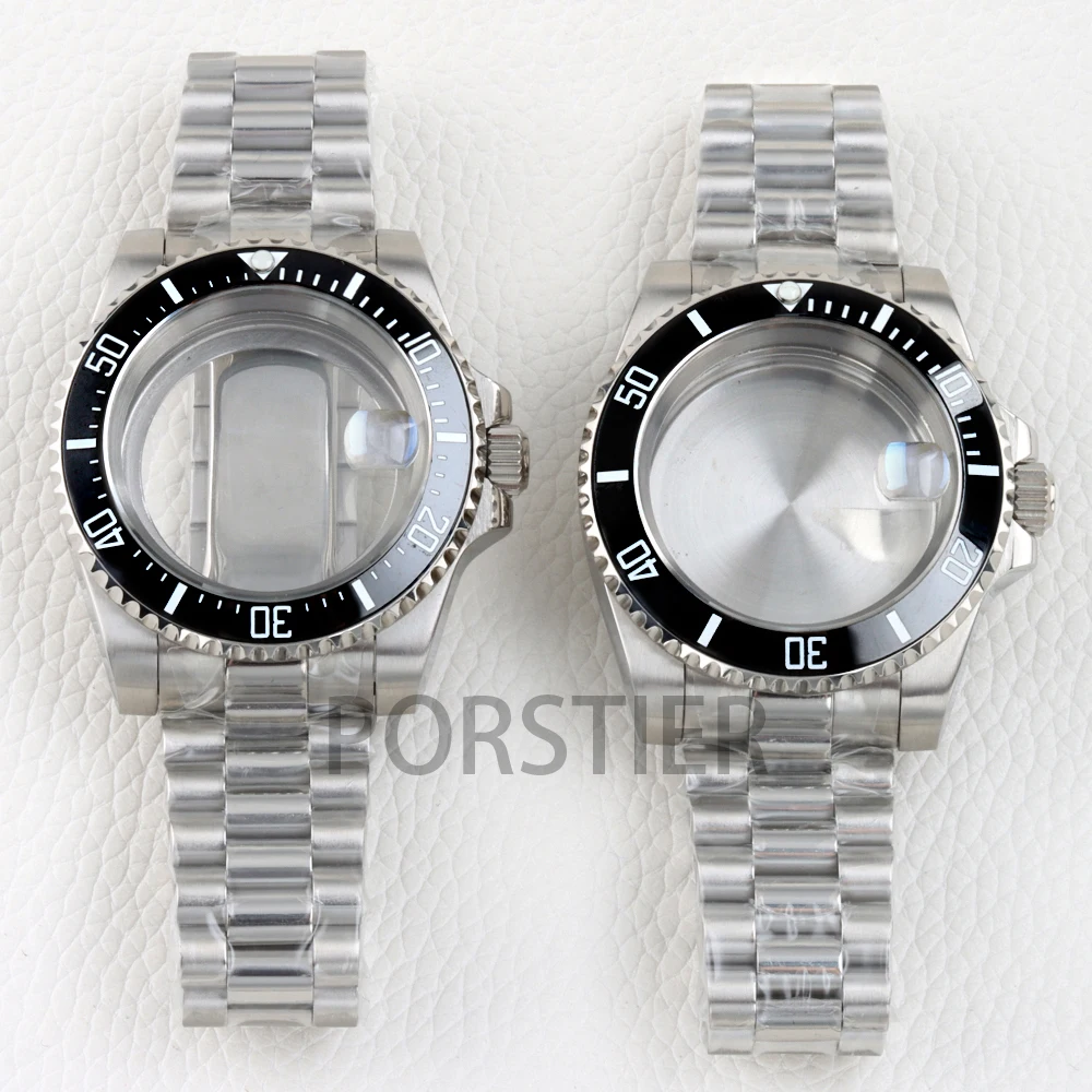 Obudowa zegarka NH35 40mm stal nierdzewna szkło szafirowe do mechanizmu Sub NH34 NH35 NH36 NH38 bransoleta Presidential wodoszczelność 100m