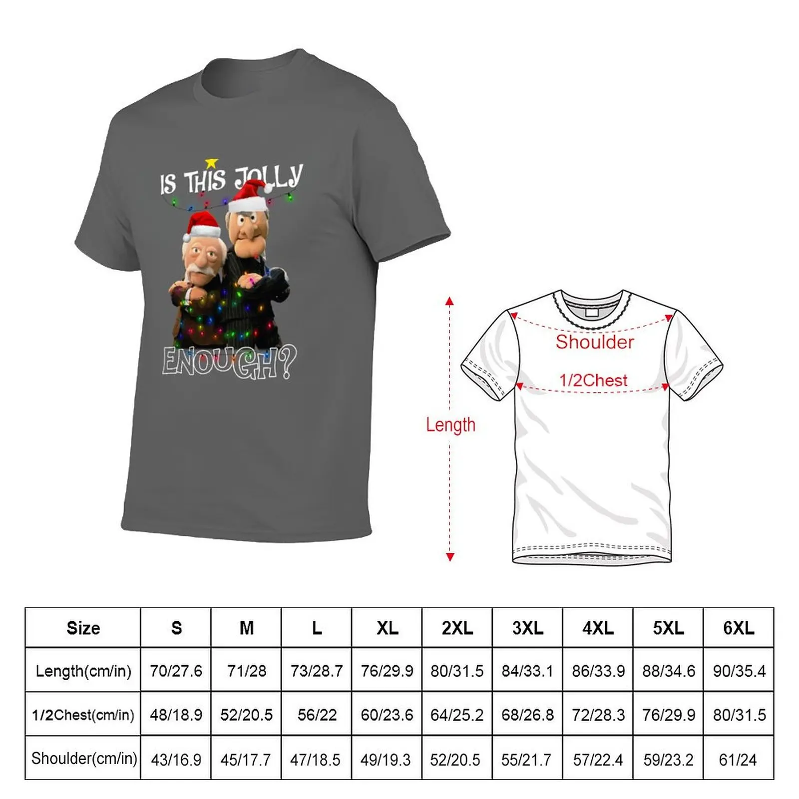 مضحك ستاتلر والدورف غرمي هو هذا جولي أضواء كافية عيد الميلاد عادية رجالي القطن المطبوعة للنساء الكبار هدية تي شيرت #5
