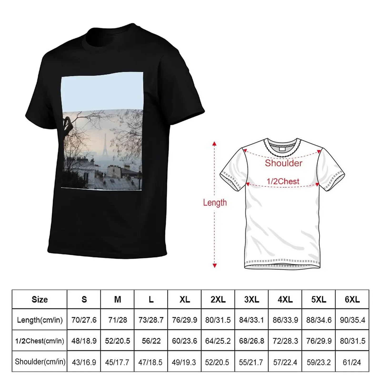 Paris City View from Montmartre T-Shirt customs oversized graphic tee oversized t shirt tee shirts for men