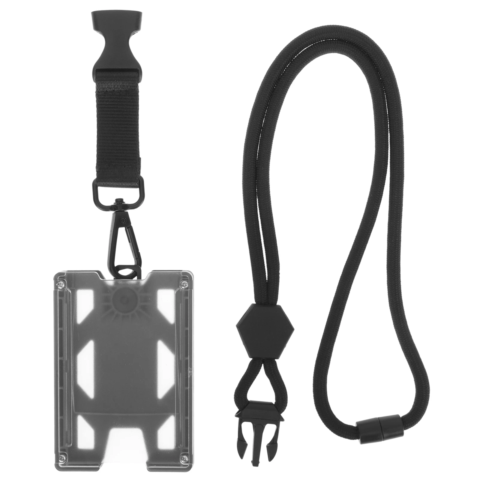 

Work Badge Holder Card Protection Cover Id Protective with Lanyard Clip Protector Metal Student